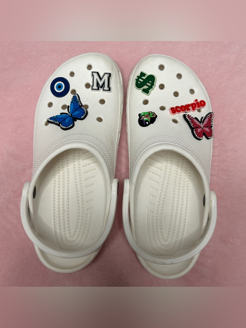 White Crocs With Jibbitz
